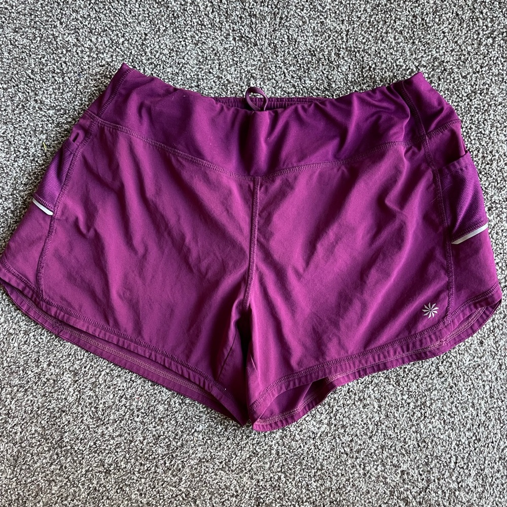 Purple Athleta Athletic Shorts with Liner - Picture 1 of 3